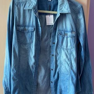 NWT Calvin Klein denim button down